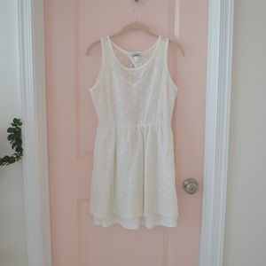 White Lacey Mini Dress with Back Cut Out